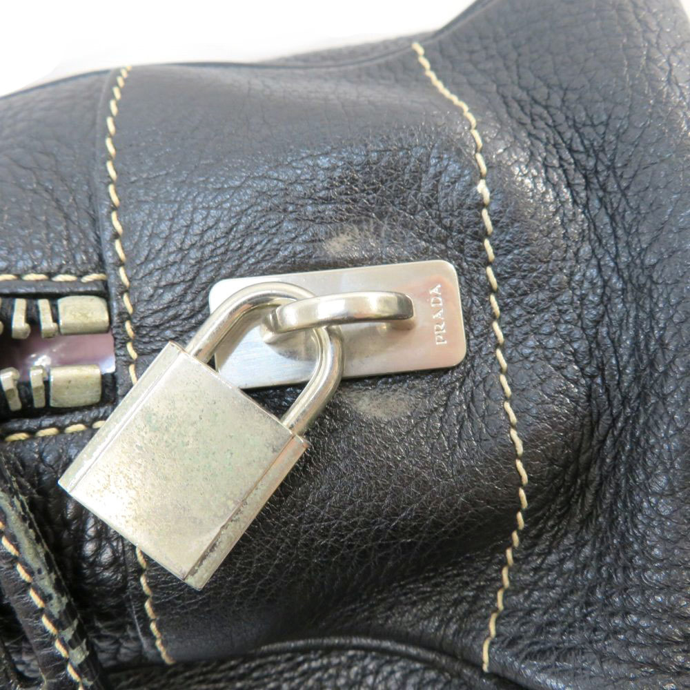 PRADA Tote Bag Black Boston Leather - Picture 6 of 6